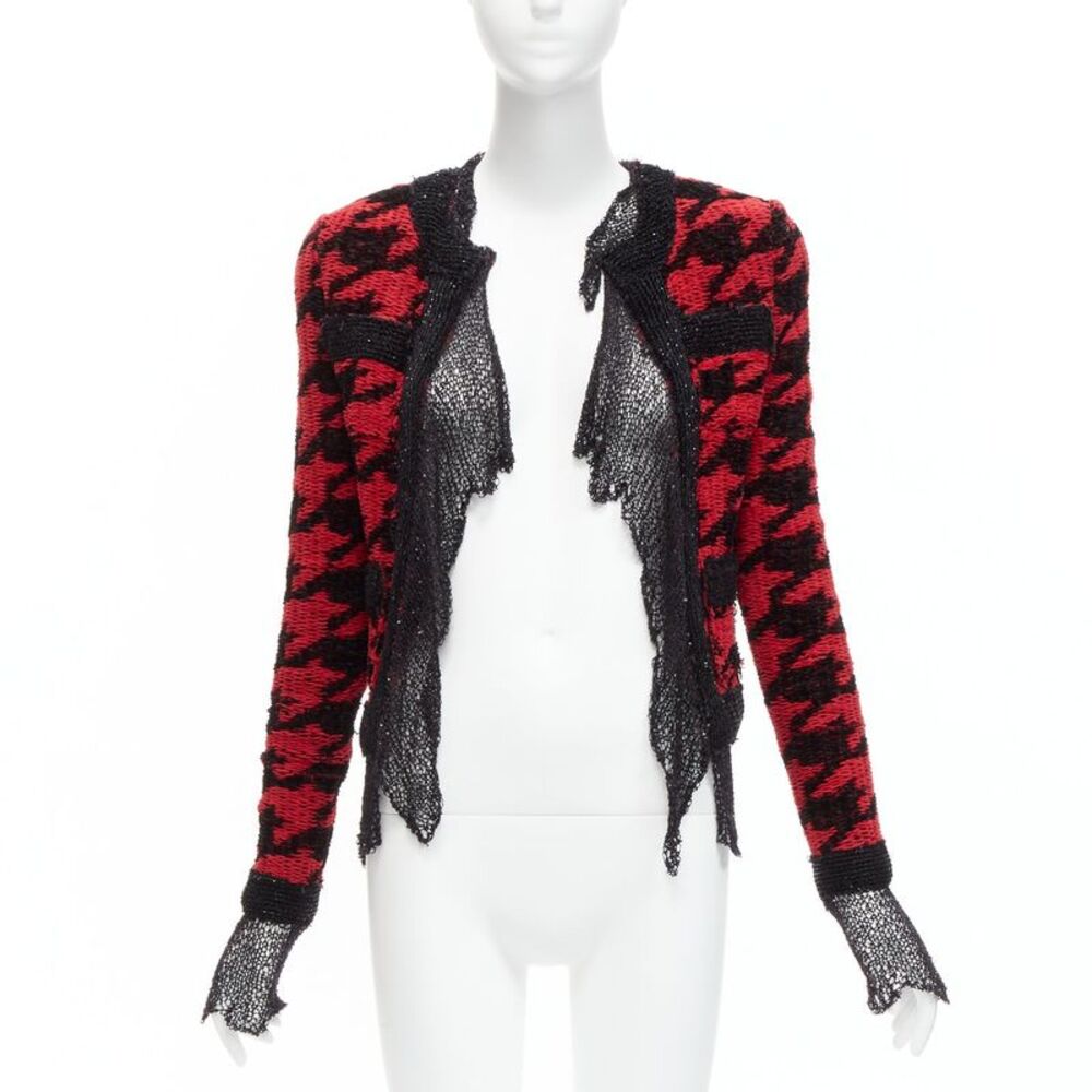 Balmain 2022 Houndstooth Mesh Jacket